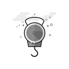 Fishing scale icon in flat outlined grayscale style. Vector illustration. © puruan