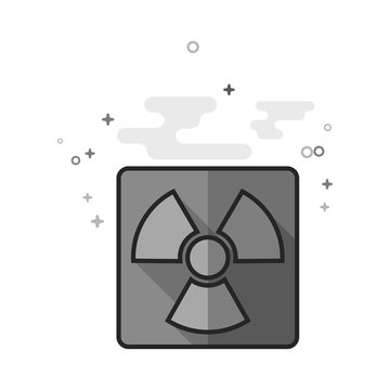 Radioactive symbol icon in flat outlined grayscale style. Vector illustration.