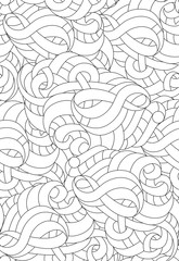 Black and white pattern for coloring.Hand- drawing abstract doodles. Art therapy coloring page. Vector illustration.