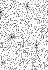 Black and white pattern for coloring.Hand- drawing abstract doodles. Art therapy coloring page. Vector illustration.