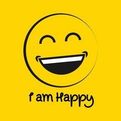 I'am Happy Logo Vector Template Design