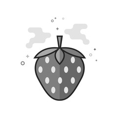 Strawberry chocolate icon in flat outlined grayscale style. Vector illustration.