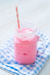 pink strawberry milkshake