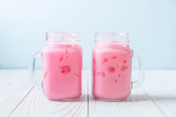 pink strawberry milkshake