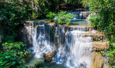 Fototapeta na wymiar Huay mae khamin waterfall in Thailand 
