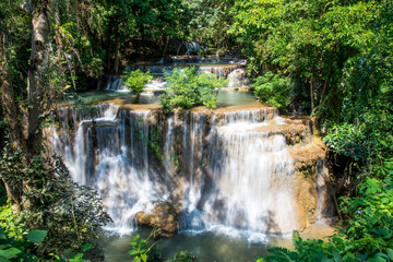 Huay mae khamin waterfall in Kanchanaburi Thailand