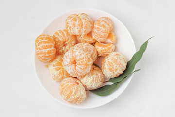 mandarins on a white