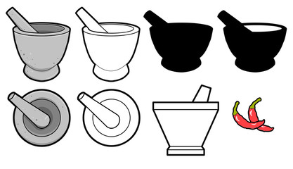vector mortar and pestle