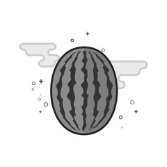 Water melon icon in flat outlined grayscale style. Vector illustration.