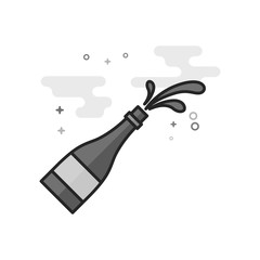 Wine glass icon in flat outlined grayscale style. Vector illustration.