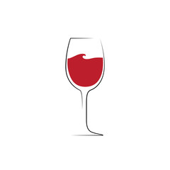 Glass of red vine icone