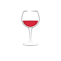 Line layout of red wine glass