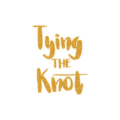 Lettering words in gold glitter. Just in time.