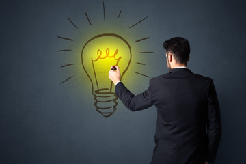 Businessman with lightbulb