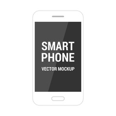 White isolated smartphone vector flat mockup on white background