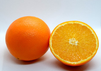 Orange agains a white background