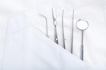 Dental equipment on white background