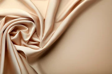 Rolgordijnen Background of beige satin fabric © 5second