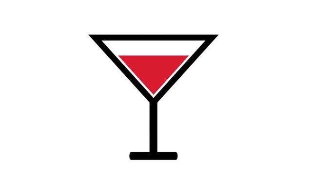 Alcoholic cocktail drink icon red