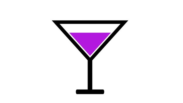 Alcoholic cocktail drink icon purple
