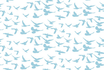  background with a pattern of flying birds on a white background