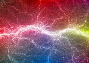 Fototapeta premium Fantasy colorful blue lightning, electric power