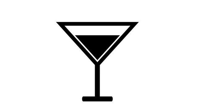Alcoholic cocktail drink icon black