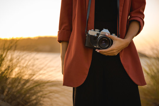 Woman Taking Picture Outdoors