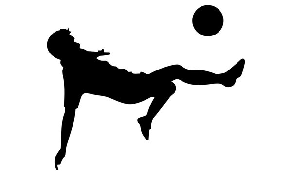 style silhouette image of the player in front of goal