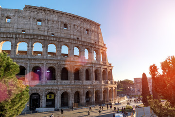 Fototapeta na wymiar Colosseum in Rome. Italy. Sunny.