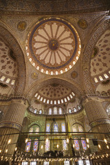 Interior Blue Mosque in Istanbul.