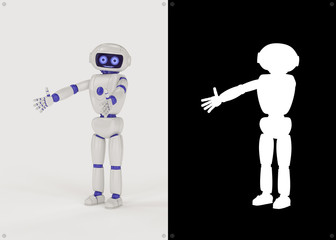 Humanoid robot holding an imaginary object