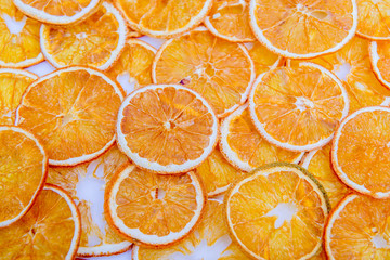 Pattern arranged with dried orange slices