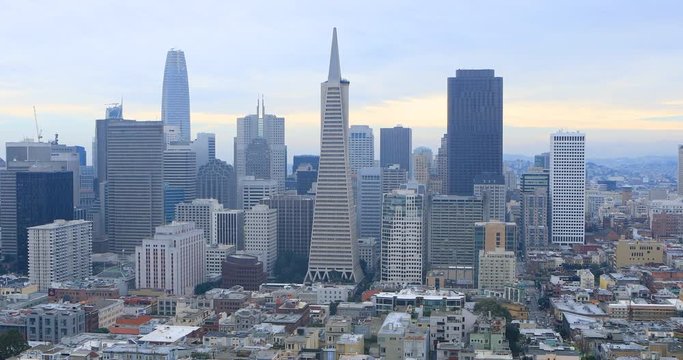 View of the San Francisco, California city center 4K