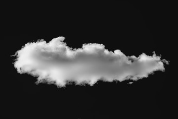 Black sky and single with cloud isolated on black background