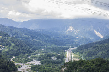 River valley and mountains