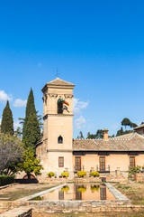 Fototapeta na wymiar Gardens of the Alhambra, Granada, Andalusia in Spain.