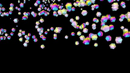 Holographic gems background. 3d illustration. Rhinestones abstract wallpaper. Rainbow multicolor pyramids. Crystals. Diamonds. Jewelry. Fashion. Simple geometric shapes backdrop.