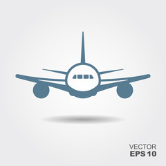 Plane icon in flat design style