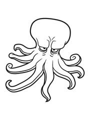 böse gefährlich oktopus tentakel unterwasser tintenfisch riesenkrake kraken comic cartoon design clipart © Style-o-Mat-Design