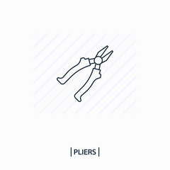 Pliers outline icon isolated