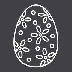 Easter egg line icon, easter and holiday, celebration sign vector graphics, a linear pattern on a black background, eps 10.