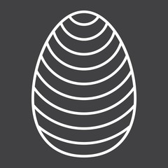 Easter egg line icon, easter and holiday, celebration sign vector graphics, a linear pattern on a black background, eps 10.