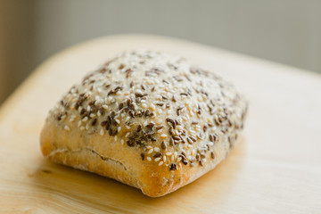 A fresh Dutch seed bread, covered with sesame and linseed.