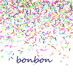 Candy pattern.Candies in colorful wrappers isolated on white background.