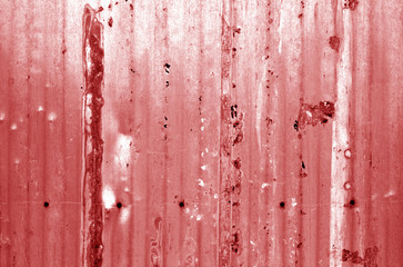 Grungy metal wall in red tone.