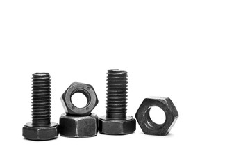 bolt and nut isolated on white background