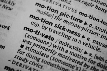 Mcro shot of word definition: Motivate