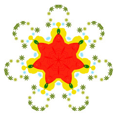 Colorful mandala on the white background.