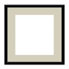 Fototapeta premium Black square frame with margin to put a photograph on white